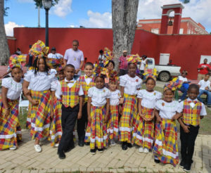 Quadrille dancers from Alfredo Andrews Elementary School were on hand to perform for Martin Luther King Day in Frederiksted. (Melody Rames photo)