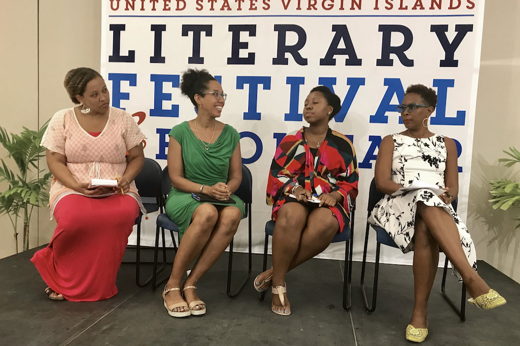 The Virgin Islands Studies Collective, from left, Tami Navarro, Tiphanie Yanique, Hadiya Sewer, LaVaughn Belle, appear at the USVI literary Festival. (Elisa McKay photo)