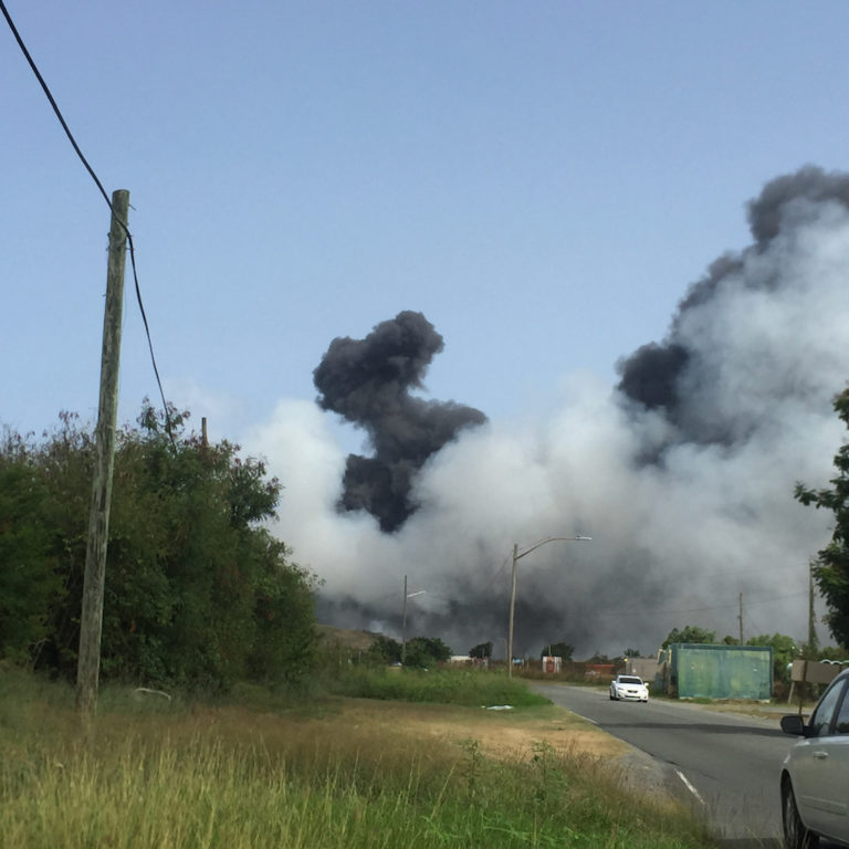 Fire Burning at Anguilla Landfill