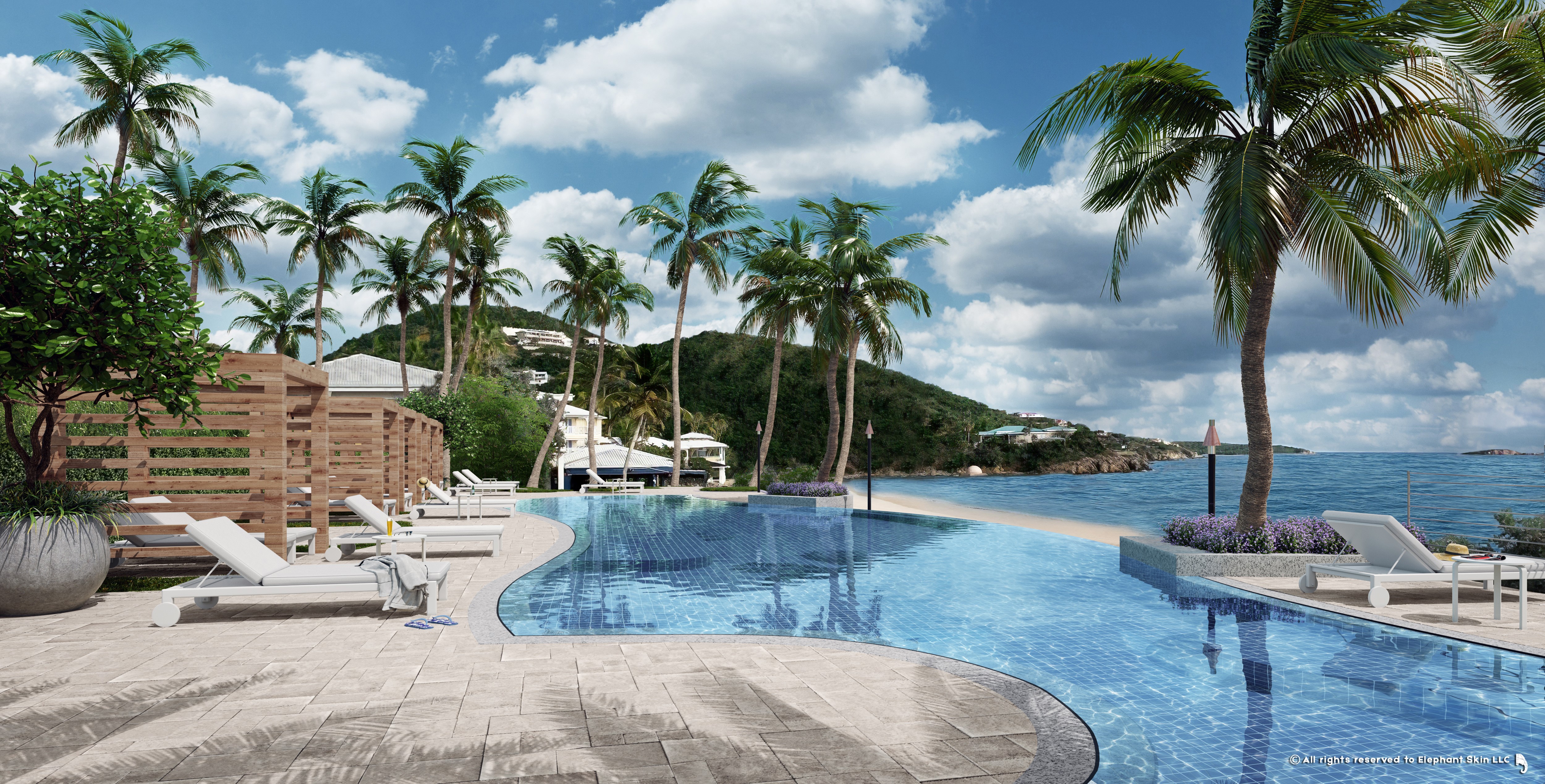 Artist's rendering of a pool planned for the renovations of St. Thomas' Frenchman's Reef resort. (Image submitted by DiamondRock Hospitality Company)