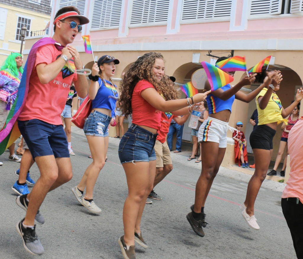 Members of the Good Hope Country Day School Prism dance down the parade route. (Linda Morland photo)