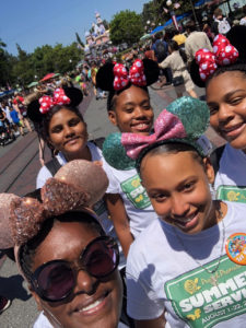 Resa O’Reilly, front, rewards the caterpillars of Project Promise with a surprise trip to Disneyland. Pictured: Viunca Medina, Layla O’Reilly, J’Neelah Daniel and Kinaya Davis. (Photo submitted by Resa O'Reilly)