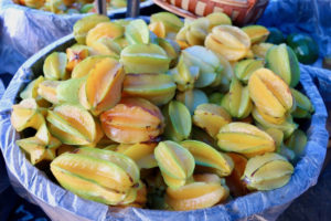 A local favorite, Carambolas, are ripe and ready for use at the Sejah Farm VI market. (Source photo by Linda Morland)