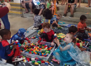 Children of all ages joined in interactive play at the Halloween event Saturday. (Source photo by Susan Ellis)