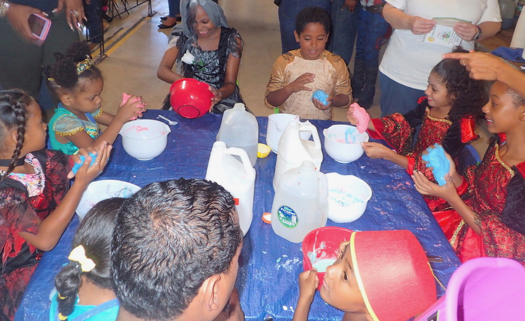 Children of all ages enjoy making slime. (Source photo by Susan Ellis)