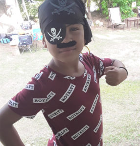 Isis Gell swaggers in her pirate costume. (Source photo by Darshania Domingo)