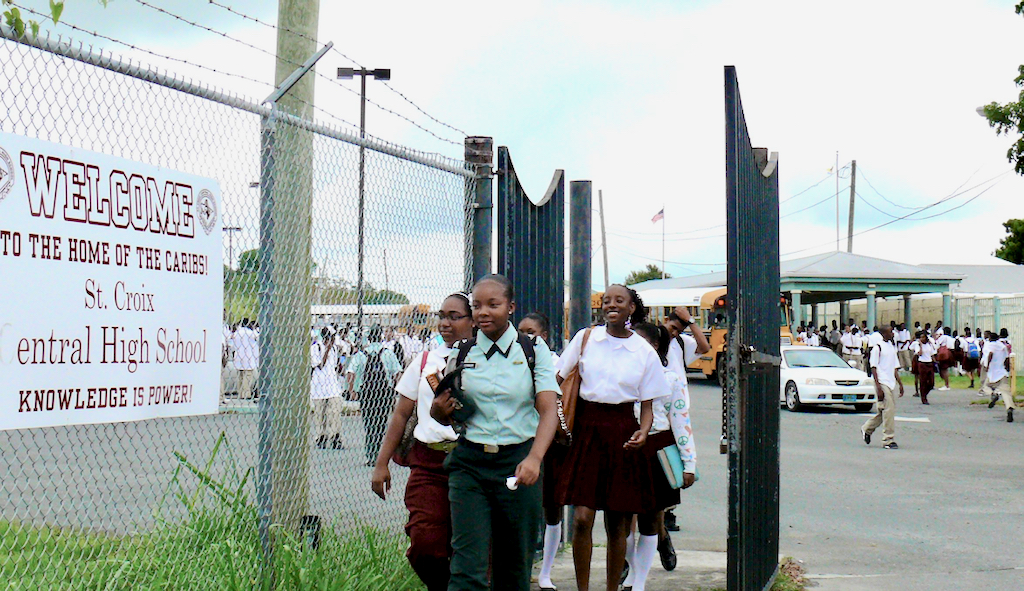 In this 2011 photo, Central High students leave school early after a mysterious odor caused classes to be canceled. (Source file photo)