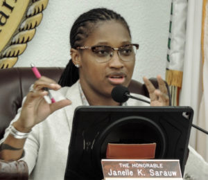 Sen. Janelle Sarauw said she couldn't sleep the night after touring some V.I. public schools, wondering 'What in the world are we doing to our students?" (V.I. Legislature photo)