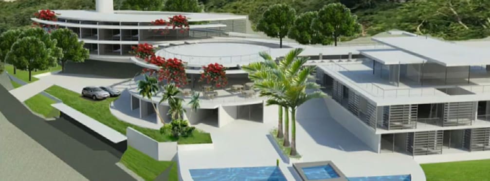 Architect's drawing of proposed hotel.