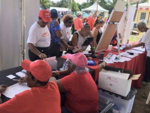 Agrifest 2019 participants sign up for activities at the AARP booth (Submitted photo)