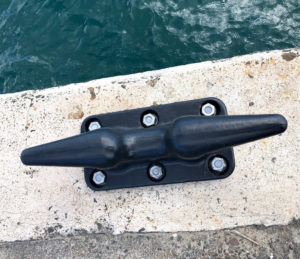 The new cleats installed in Charlotte Amalie harbor are weather resistant and have a 10-year life span. (VIPA photo)