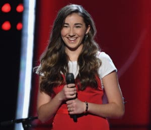 Allegra Miles auditions on the NBC's 'The Voice.' (Photo by: Mitchell Haddad/NBC)