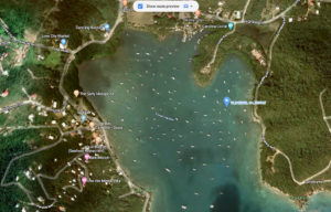 The blue marker in the harbor on the Google map shows Lime Out's new location.