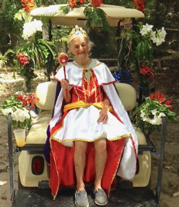 'Lelelle' Elizabeth Aubain of Frenchtown rides in the winning float in Water Island's Famous Fifteen Minute Parade in 2015. (Photo provided by Colette Monroe)
