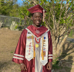 Trey Francis, in his St. Croix Central High School ap and gown, would have prefered the school ask students what they wanted for graduation. (Photo provided by Trey Francis)