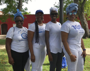 Members of the Zeta Phi Beta Sorority, from left, Paulette Edwards, Anna Clarke, Pauline James and Charlene Navarro, took part in the march. (Source photo by Elisa McKay)