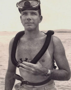 Jack Randall, a young man with scuba gear in 1963. (Photo from memorial page)