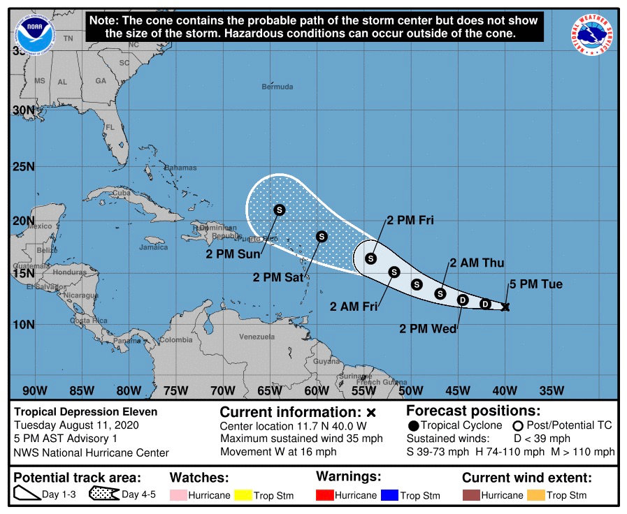 Atlantic Storm System Now Designated Tropical Depression 11 | St. Croix Source