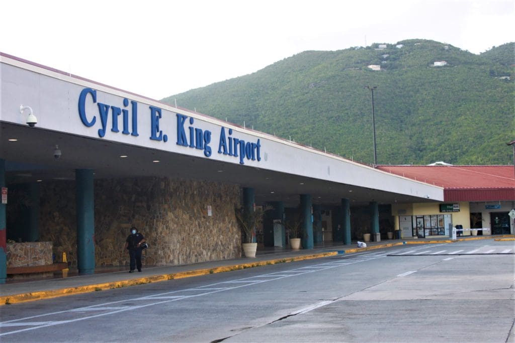 Cyril E. King Airport has a two-story terminal built in 1990 that contains 11 gates located in two departure areas. (Source photo Bethaney Lee)