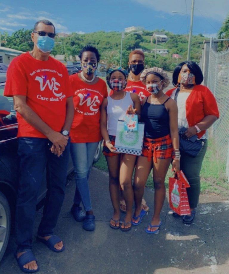 West End Democratic Club of St. Croix Brings Christmas Gifts to Two Families