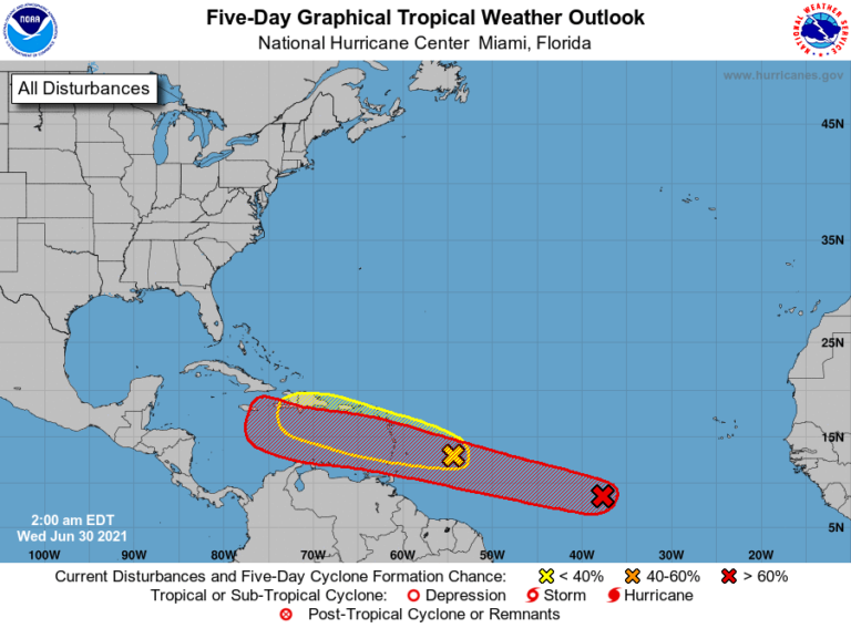 Hurricane Forecasters Monitoring Two Tropical Disturbances