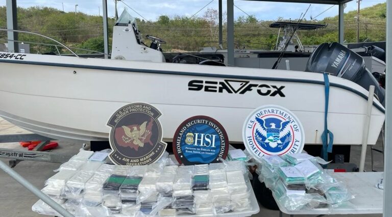 475 Pounds of Cocaine Seized from Boat Returning to PR from STT