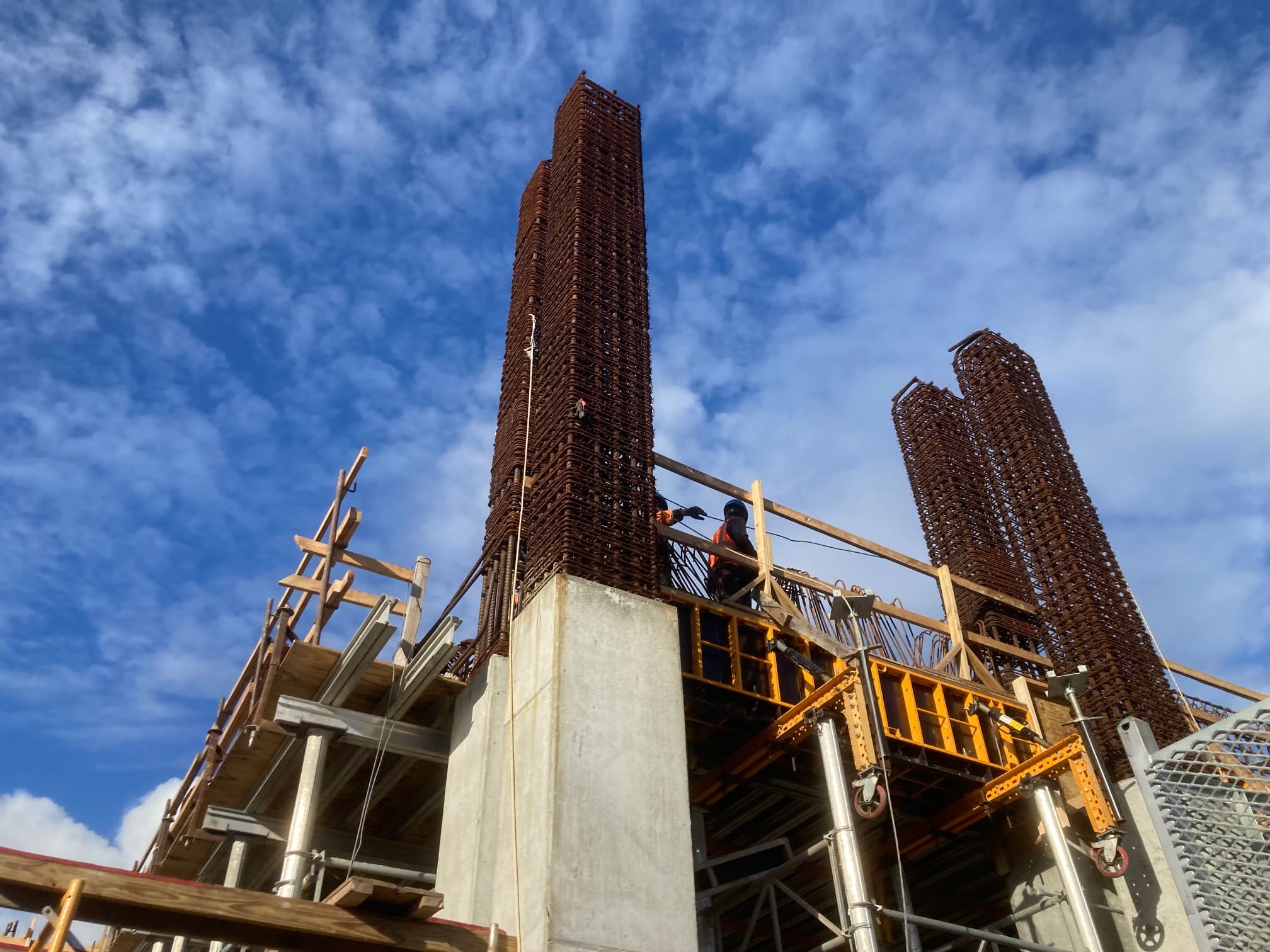 Construction continues on the new parking garage in November at Cyril E. King Airport on St. Thomas. (Source photo by Mat Probasco)