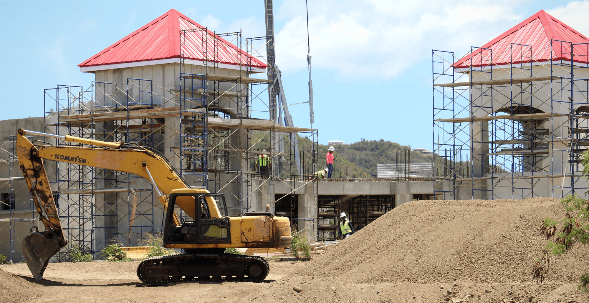 Contractor GEC LLC has completed the concrete pour for the Paul E. Joseph Stadium bleacher walls in the right and left fields, the Public Works Department announced Wednesday.ย (Photo courtesy Public Works Department)