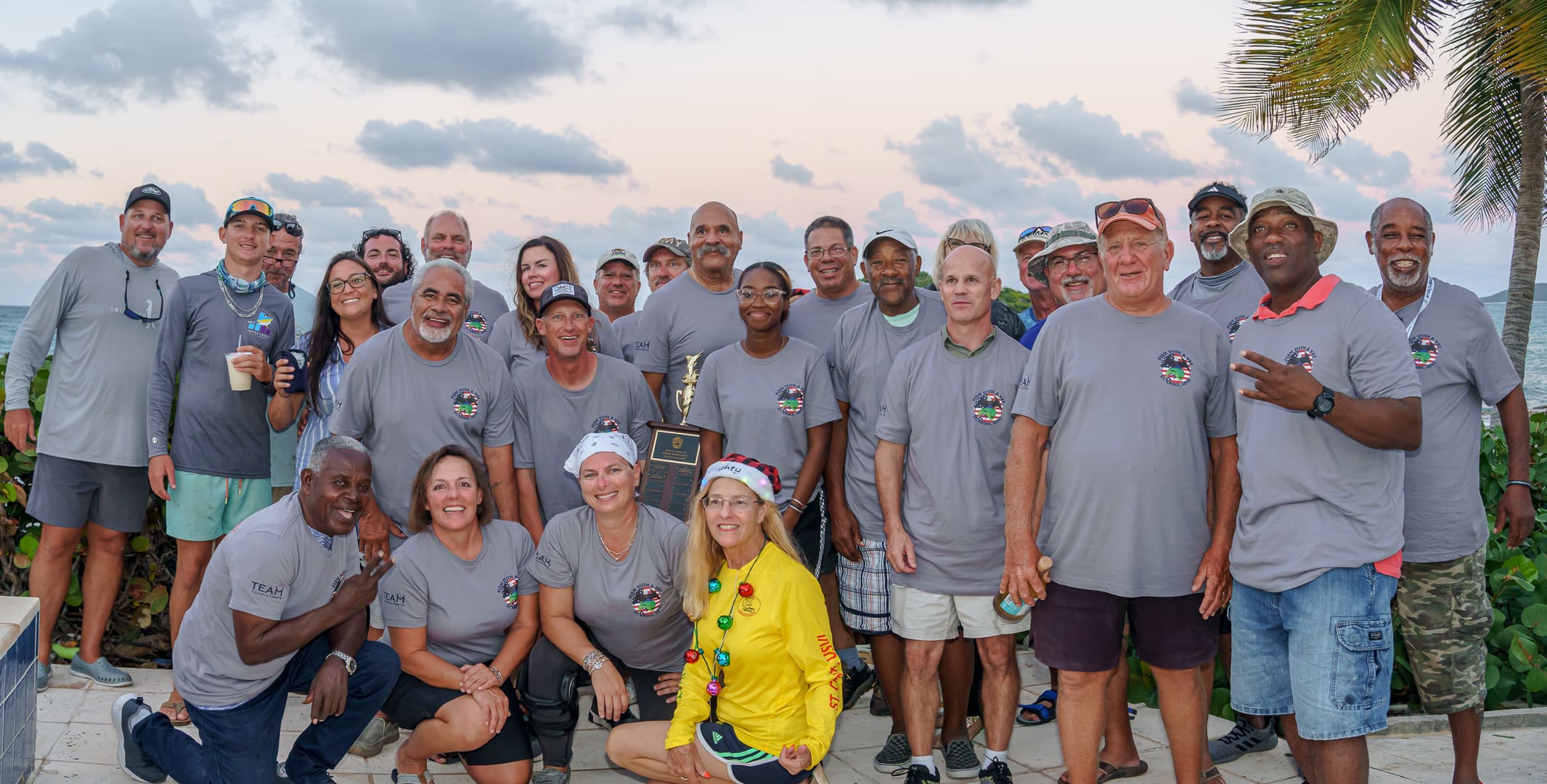 Nine local captains and their deckhands volunteered their time, experience, fishing gear, and fuel so 28 veterans could enjoy the Fish With A Vet Tournament on Saturday on St. Croix. (Photo by Chรฉri@freespirit)