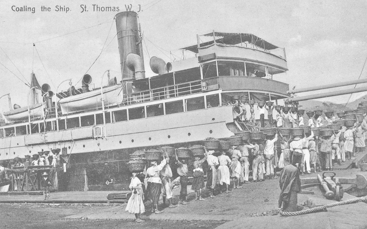 On St. Thomas, both women and men worked for the steamship companies. However, it was the women who gained recognition as the “coaling ladies.” (Image courtesy Valerie Sims)