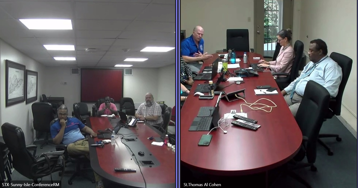WAPA board members meet on St. Thomas and St. Croix during their regularly scheduled meeting on Thursday. (Screenshot from Teams meeting)