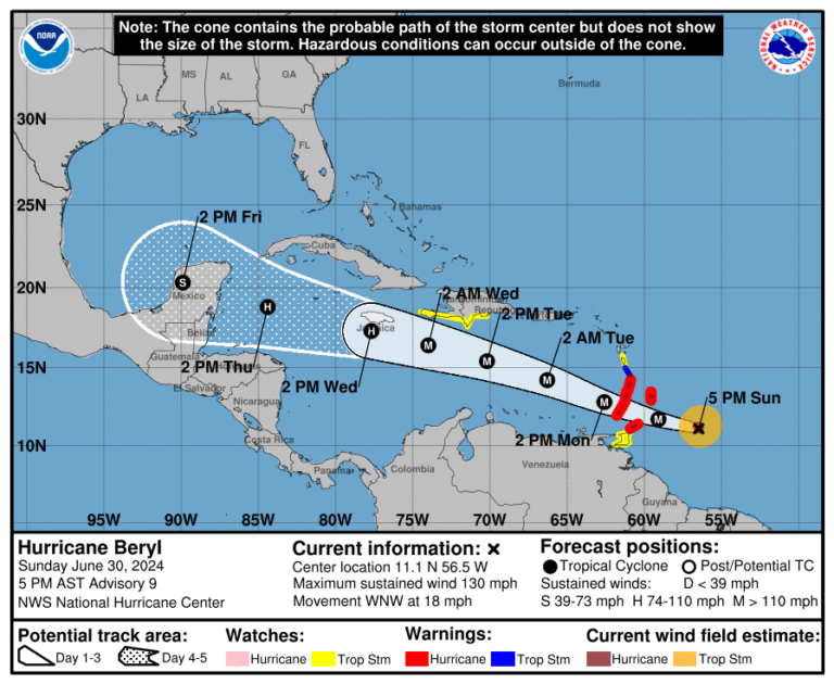 Updated | Hurricane Beryl Developments