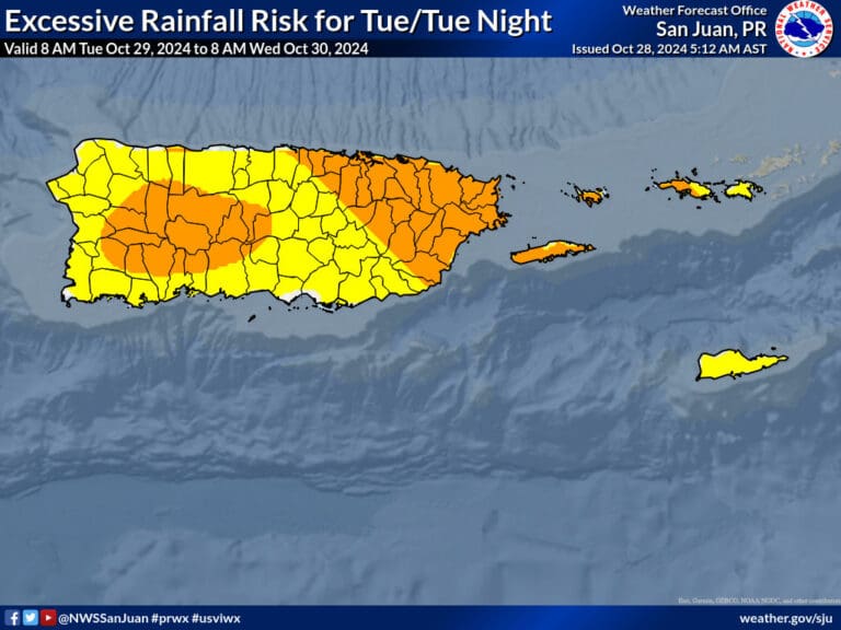 Inclement Weather Expected Across USVI, Puerto Rico; NHC Monitoring Caribbean for Tropical Development