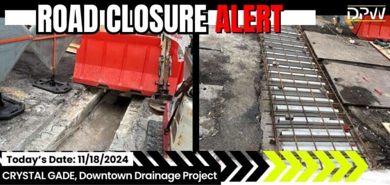 Crystal Gade Closed for Repairs Tuesday to Friday