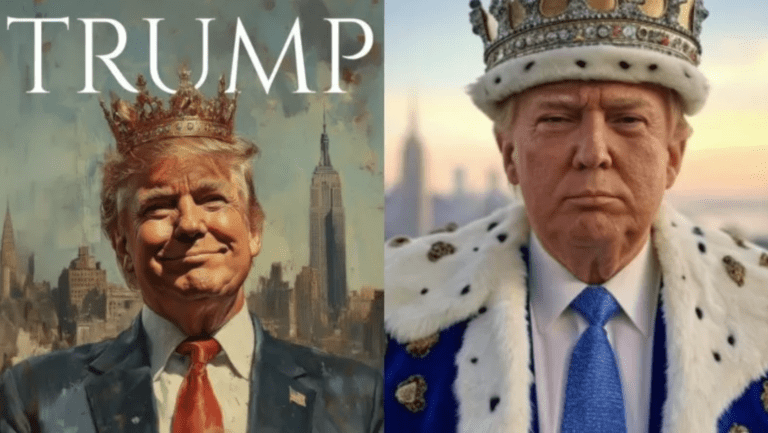 AI images of President Donald Trump as king were posted on social media by White House staff in February. (White House photos)