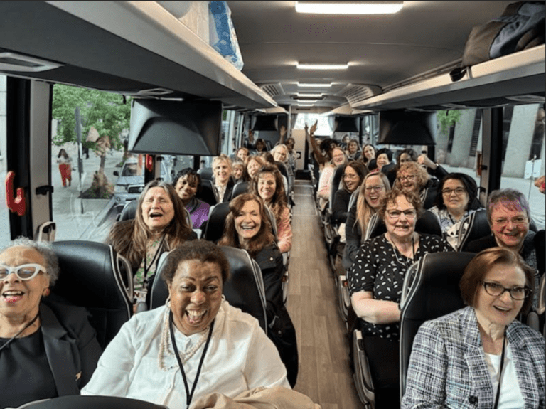 Diana Hampton and Denise Lenhardt Benoit join other advocates to lobby representatives on Capitol Hill, including Delegate Stacey Plaskett. (Photo courtesy Diane Hampton)