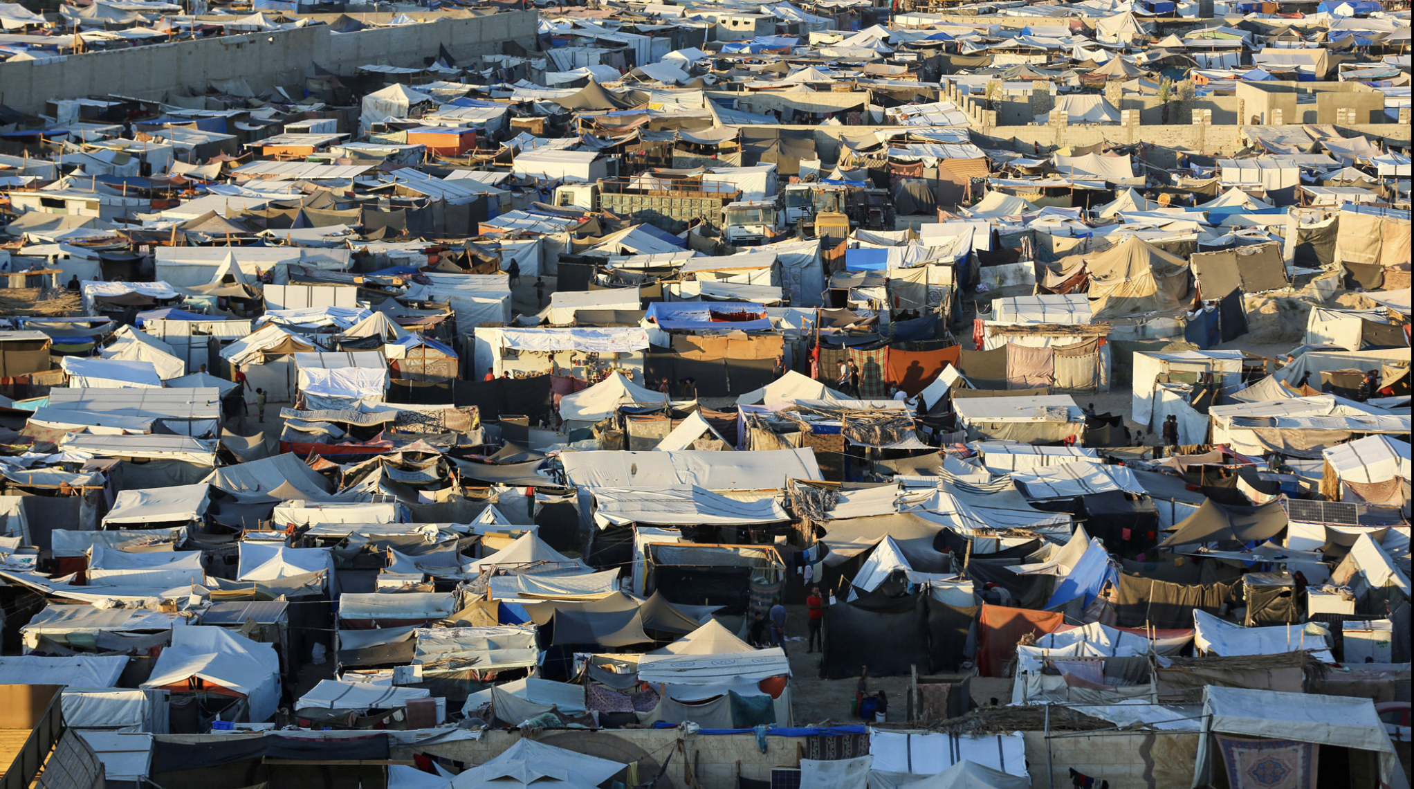 September 2024: Makeshift shelters in central Gaza Photographer’s note: “I used to go almost every day to where I took this photo, to stay by myself and think about the nightmare we are living. As far as my eyes could see, there were tents.” 